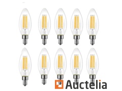 100 x Filament Lamp C35-Dimbaar-LED 6W 2700K Warm wit-E27 fitting