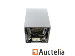 40 x GU10 Surface Mount Fixture-white square cube and chrome