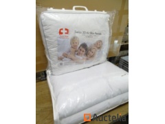 50 Duvets 1 person 4 seasons, 50 pillows SWISS 3D air box washable percale 50x 60