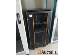 on wheels computer cabinet with server and inverter Digitus