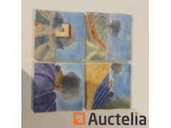 Set of 4 Provence tile decors 10x10