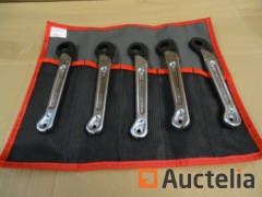 Set of 5 keys to connection ratchet wrenches in kit of 14 to 19 mm FACOM 70A. JE5T Store Value €288