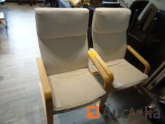 2 fauteuils relax IKEA + un pare vent en osier blanc